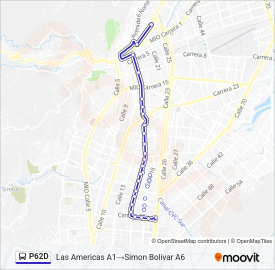 P62D Bus Line Map
