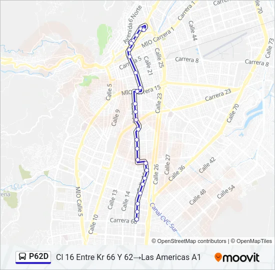 P62D Bus Line Map