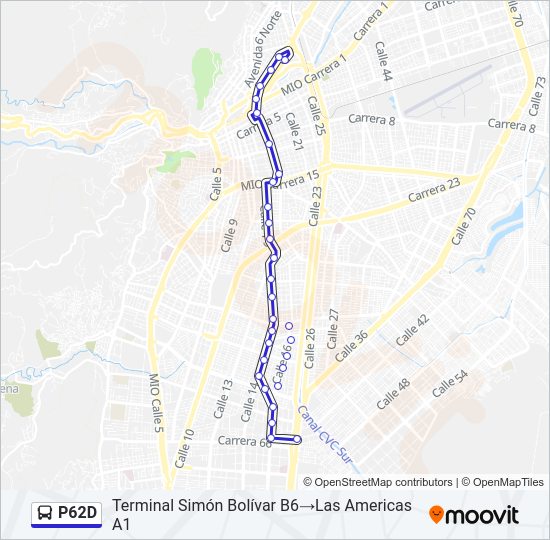 Mapa de P62D de autobús