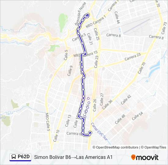 P62D Bus Line Map