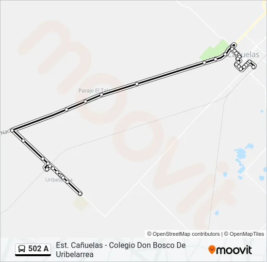502 A Colectivo Line Map