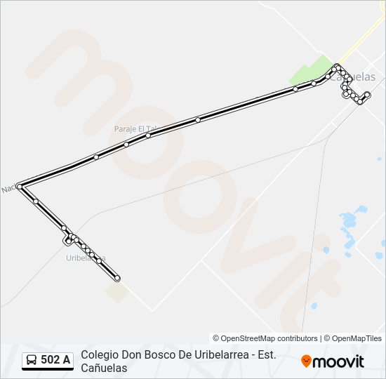 502 A Colectivo Line Map