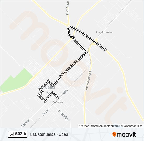 502 A Colectivo Line Map
