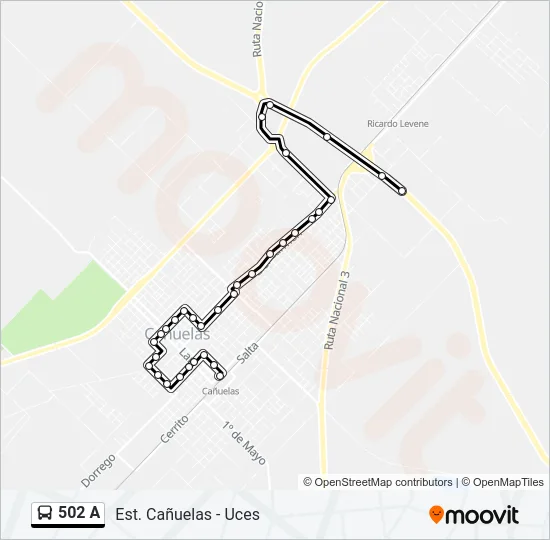 502 A Colectivo Line Map