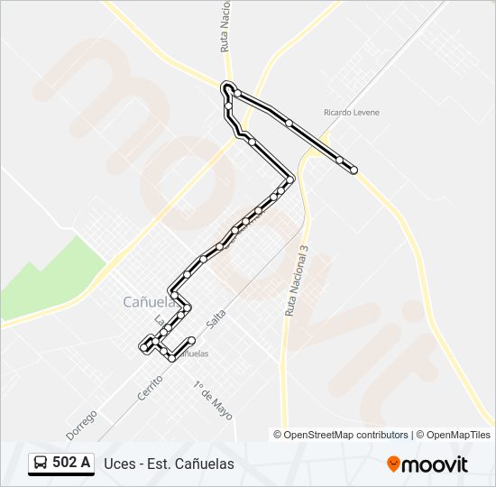 Mapa de 502 A de Colectivo