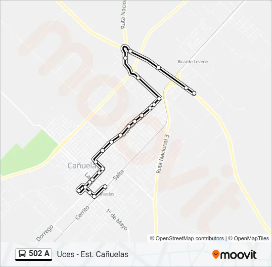 502 A Colectivo Line Map