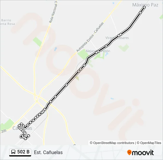 502 B Colectivo Line Map