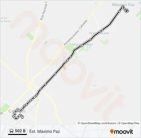 502 B Colectivo Line Map
