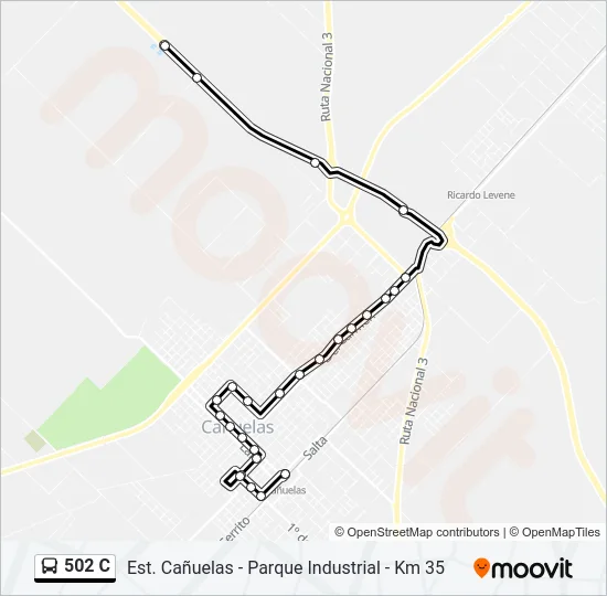 502 C Colectivo Line Map