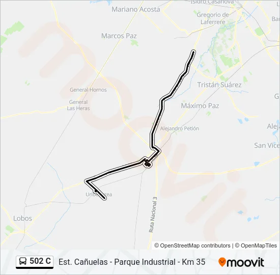 502 C Colectivo Line Map