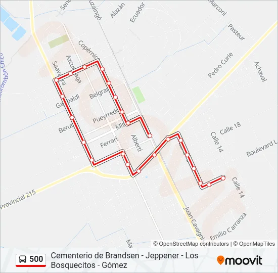500 Colectivo Line Map