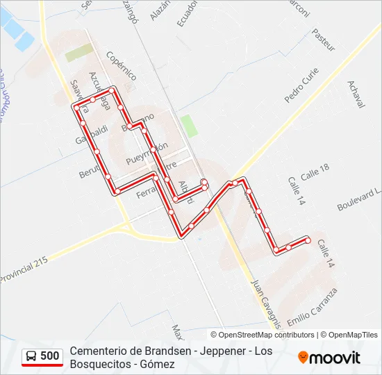 500 Colectivo Line Map