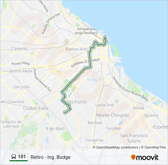 101 Colectivo Line Map