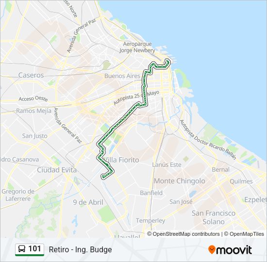 Mapa de 101 de Colectivo
