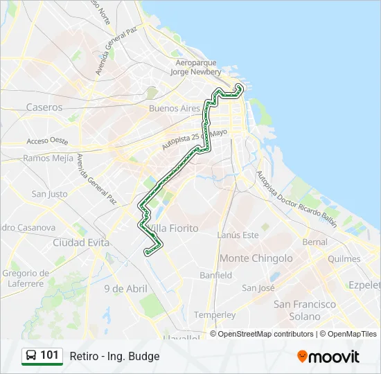 101 Colectivo Line Map