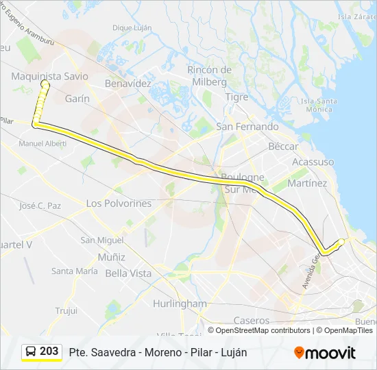203 Colectivo Line Map
