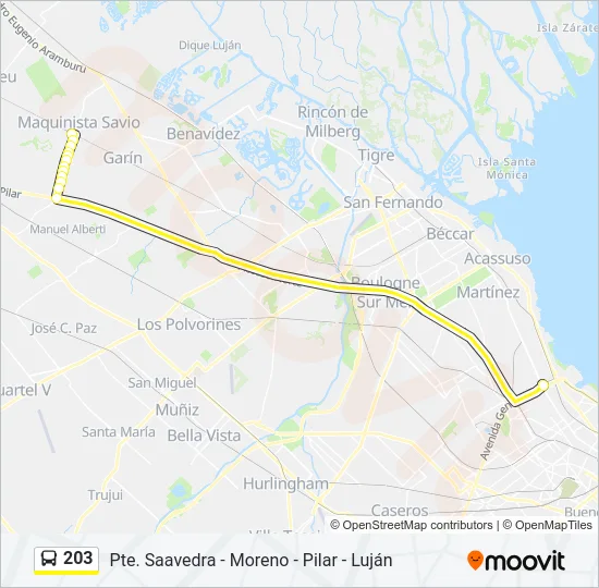 203 Colectivo Line Map