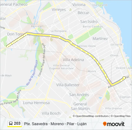 203 Colectivo Line Map