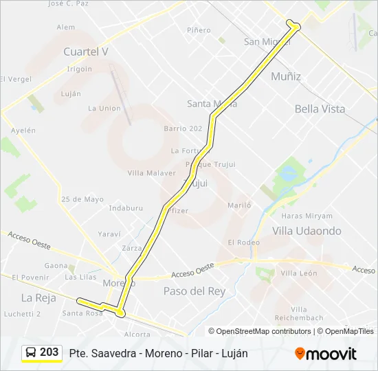 203 Colectivo Line Map