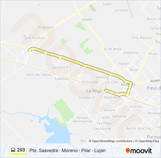 Mapa de 203 de Colectivo