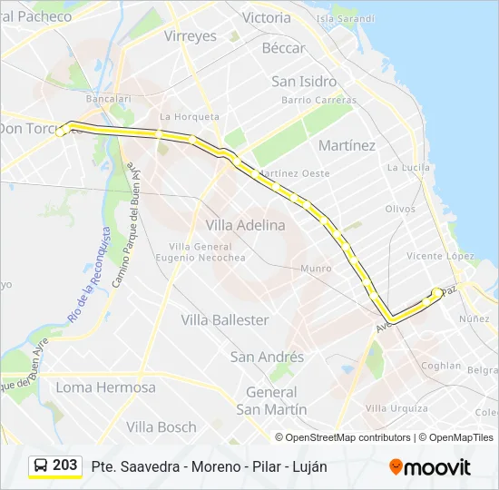 203 Colectivo Line Map