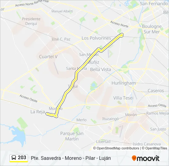 203 Colectivo Line Map