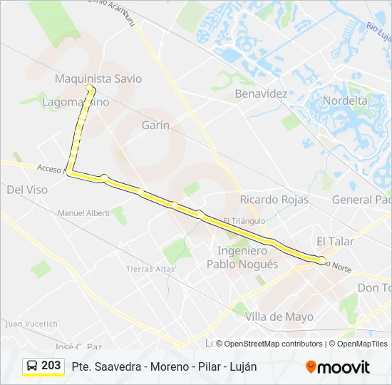 203 Colectivo Line Map