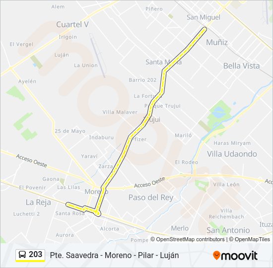 Mapa de 203 de Colectivo