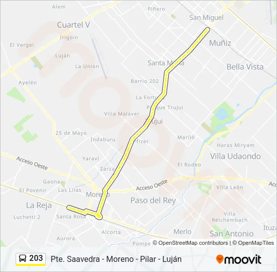 203 Colectivo Line Map
