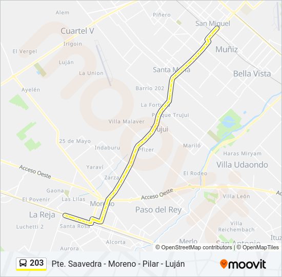 Mapa de 203 de Colectivo