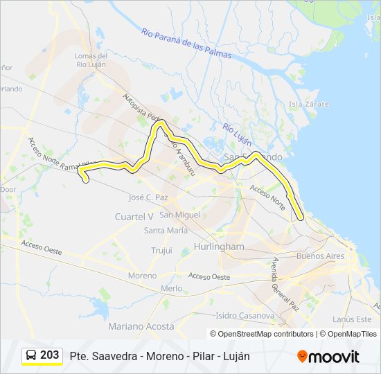 Mapa de 203 de Colectivo