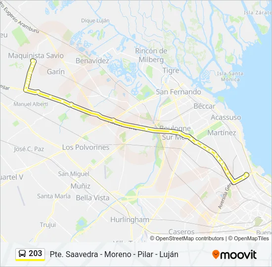 203 Colectivo Line Map