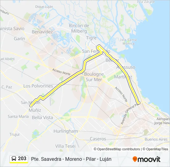 203 Colectivo Line Map