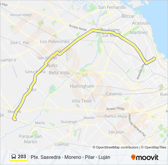 Mapa de 203 de Colectivo