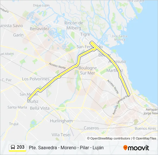 203 Colectivo Line Map