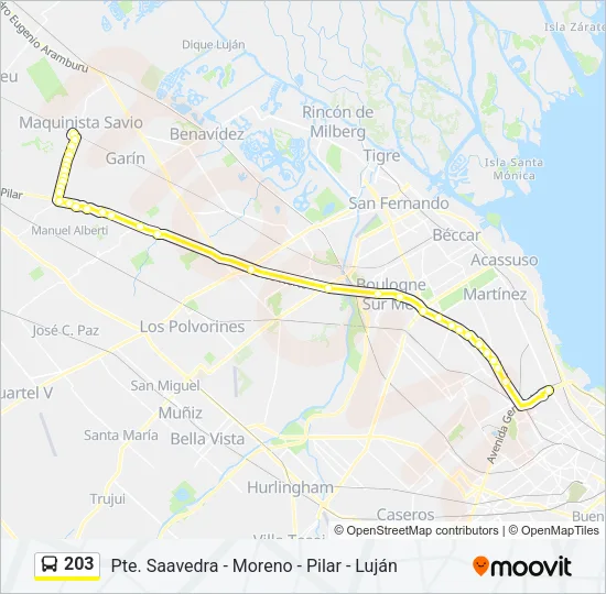 203 Colectivo Line Map