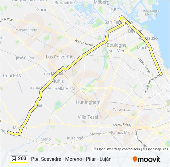 Mapa de 203 de Colectivo