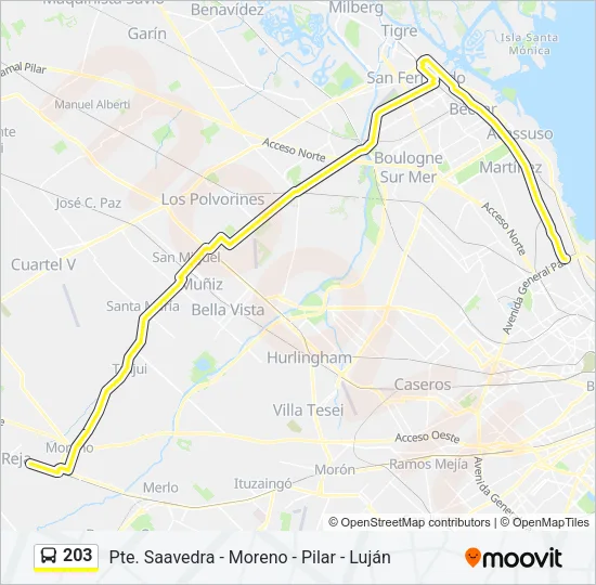 203 Colectivo Line Map
