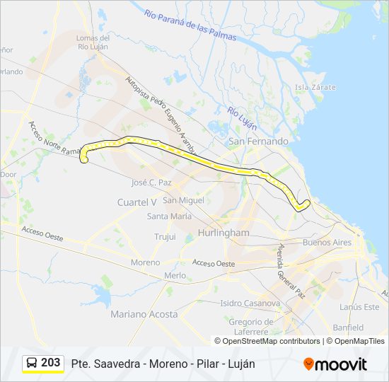 Mapa de 203 de Colectivo