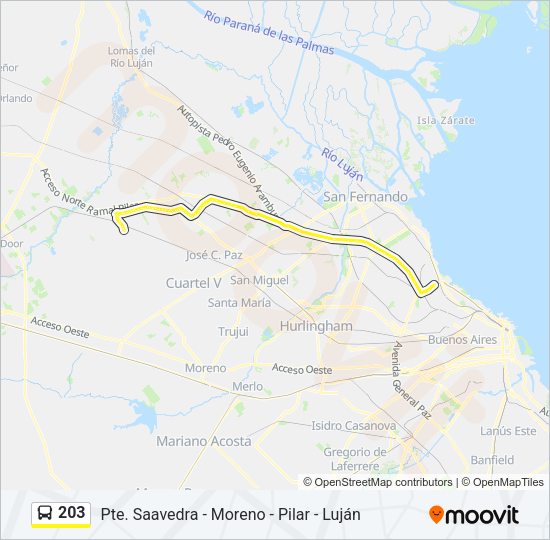 Mapa de 203 de Colectivo