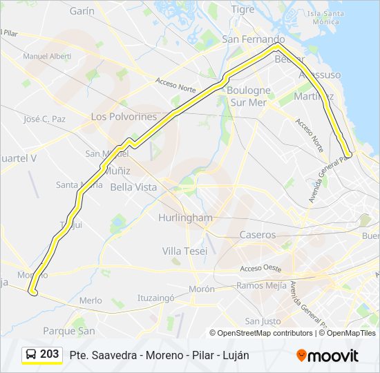 Mapa de 203 de Colectivo