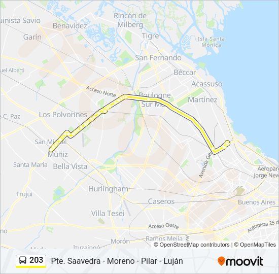 Mapa de 203 de Colectivo