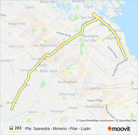 203 Colectivo Line Map