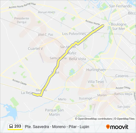 203 Colectivo Line Map