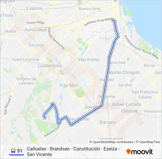 51 Colectivo Line Map
