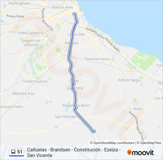 51 Colectivo Line Map