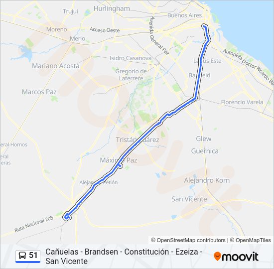 51 Colectivo Line Map