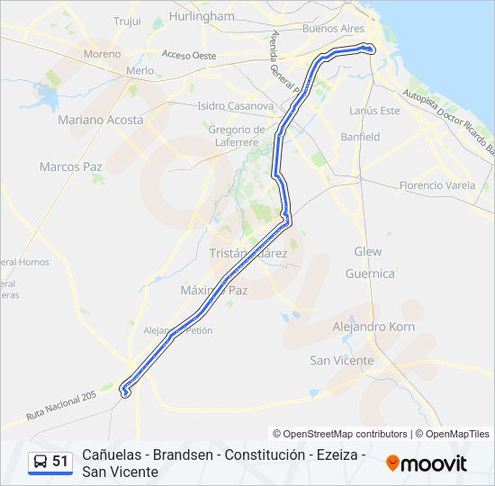 51 Colectivo Line Map