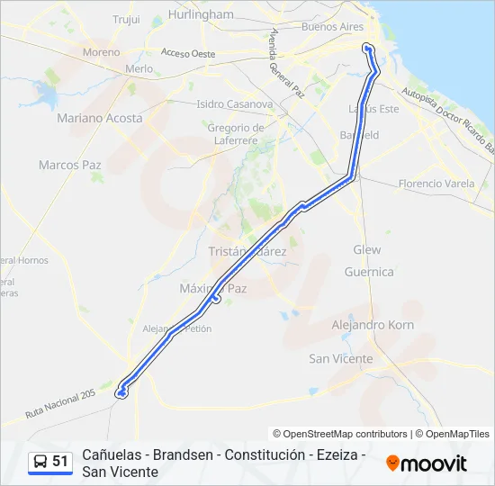 51 Colectivo Line Map