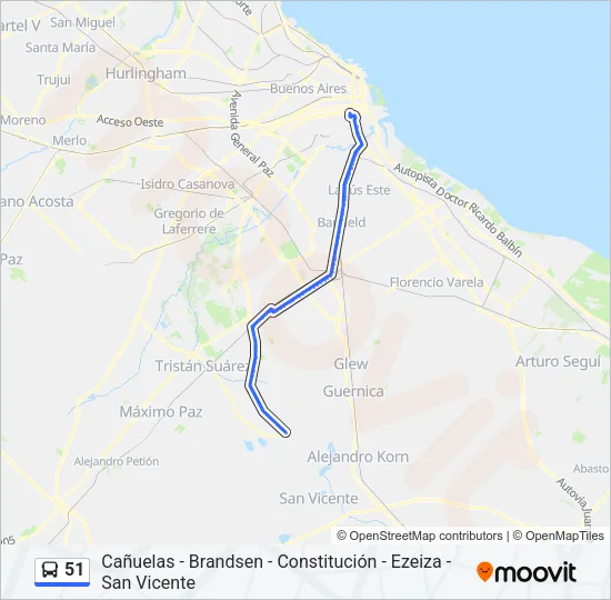 51 Colectivo Line Map